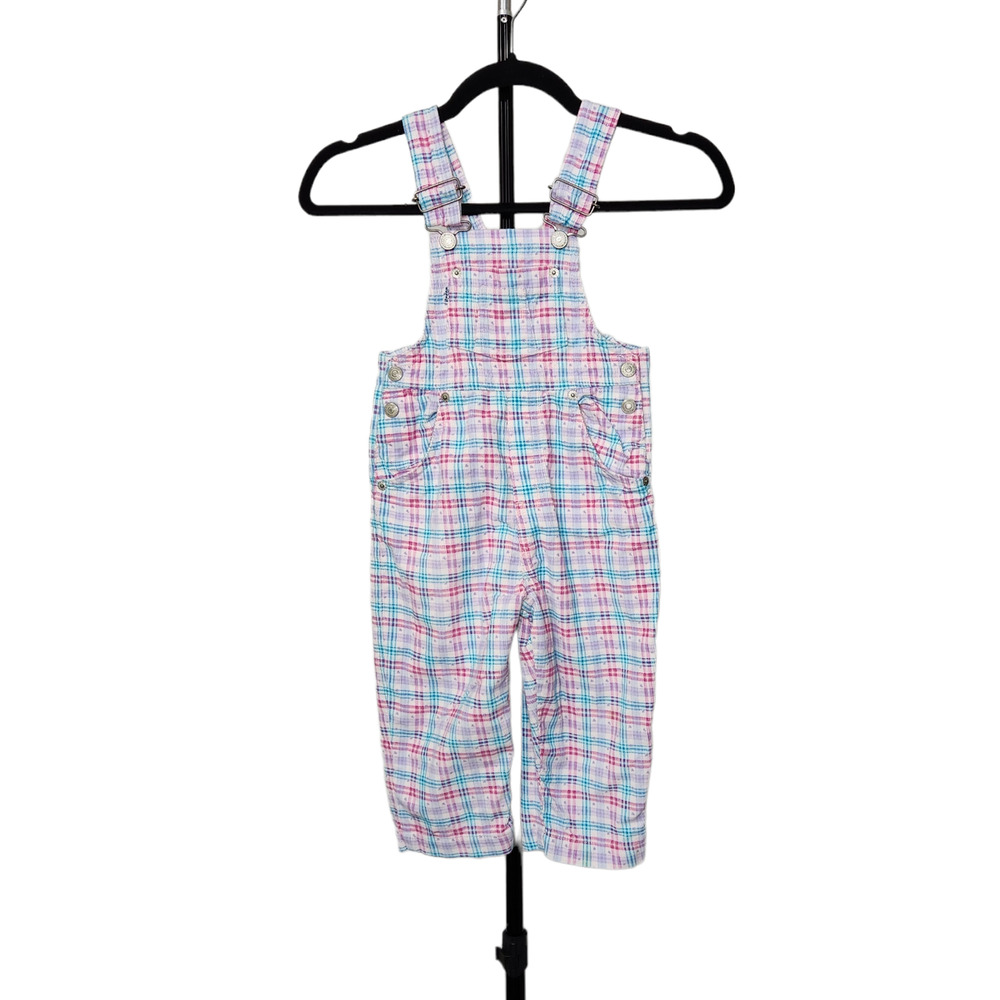 Vintage Levis Corduory Style Overalls Plaid Hearts 90s VTG 3T Girls Boys